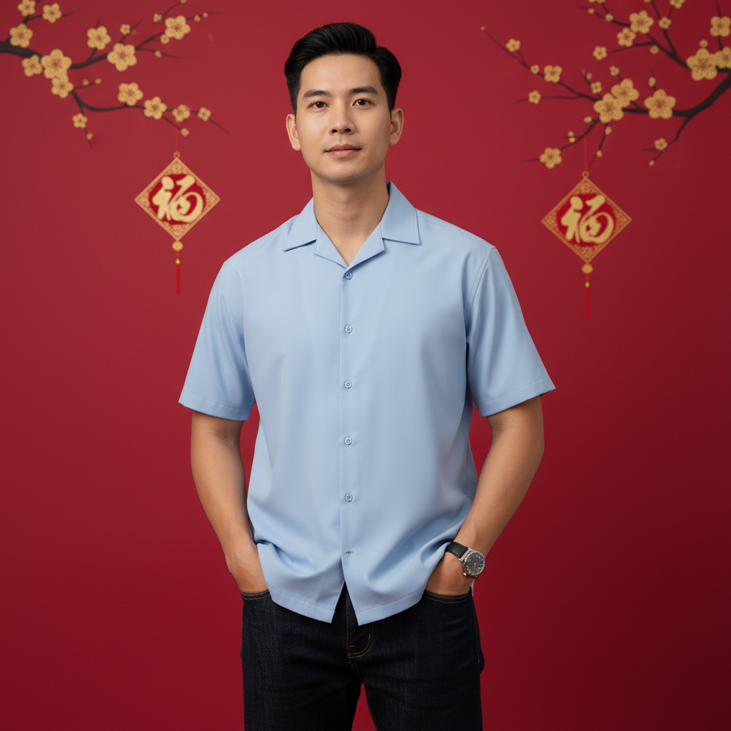  Áo Sơ Mi Nam Vải Sợi Tre Old Sailor - SMXB88600 - Big Size Upto 5XL  - 2024 