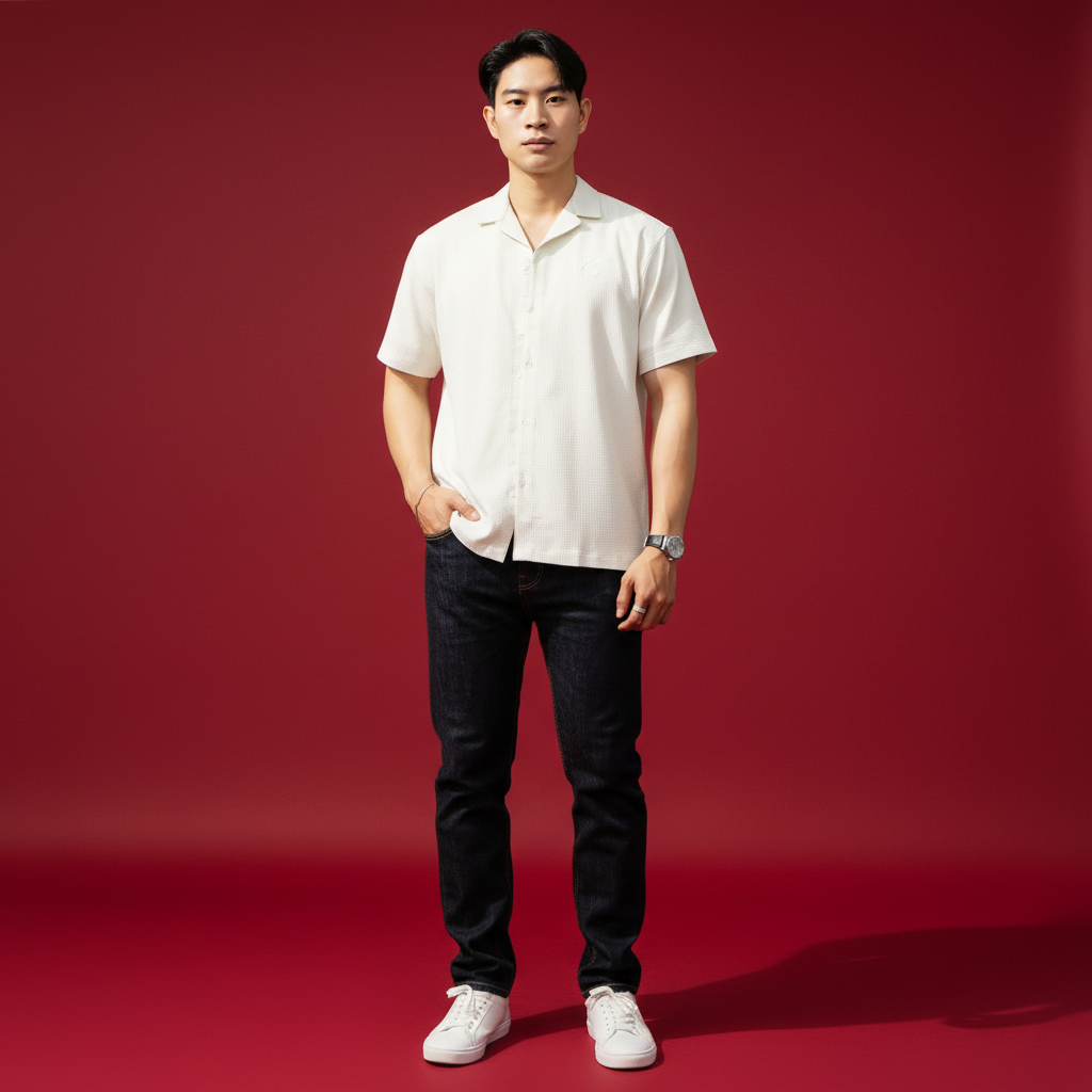  Áo Sơ Mi Nam Vải Sợi Tre Old Sailor - SMGA88600 - Big Size Upto 5XL - 2024 