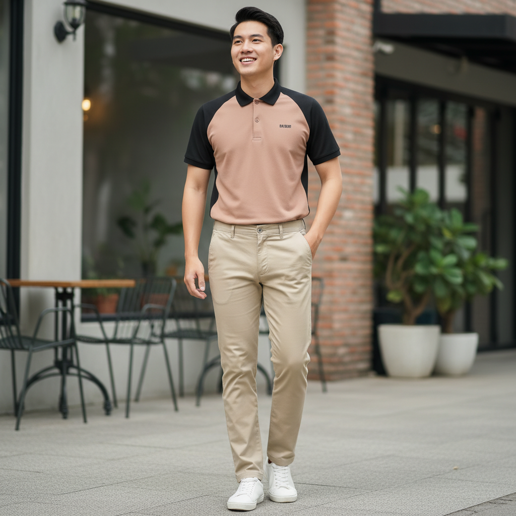  Quần kaki basic nam form slim-fit Old Sailor - QKBE31007 - Big size upto 42 - 2023 