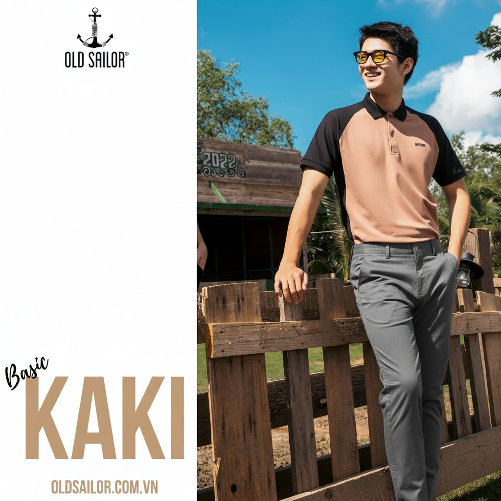  Quần Kaki Nam Basic Form slim-fit Old Sailor - QKXA31007 - Big size upto 42 