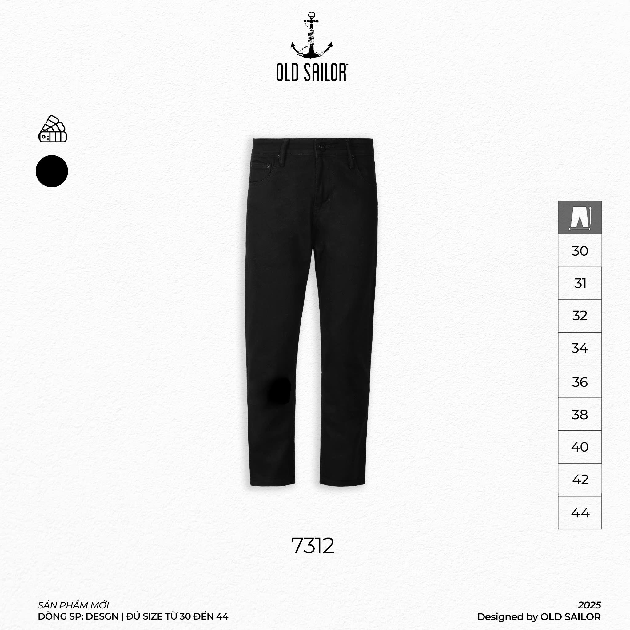  Quần Jeans Osl Deep Black 95cm Jeans - 7312 