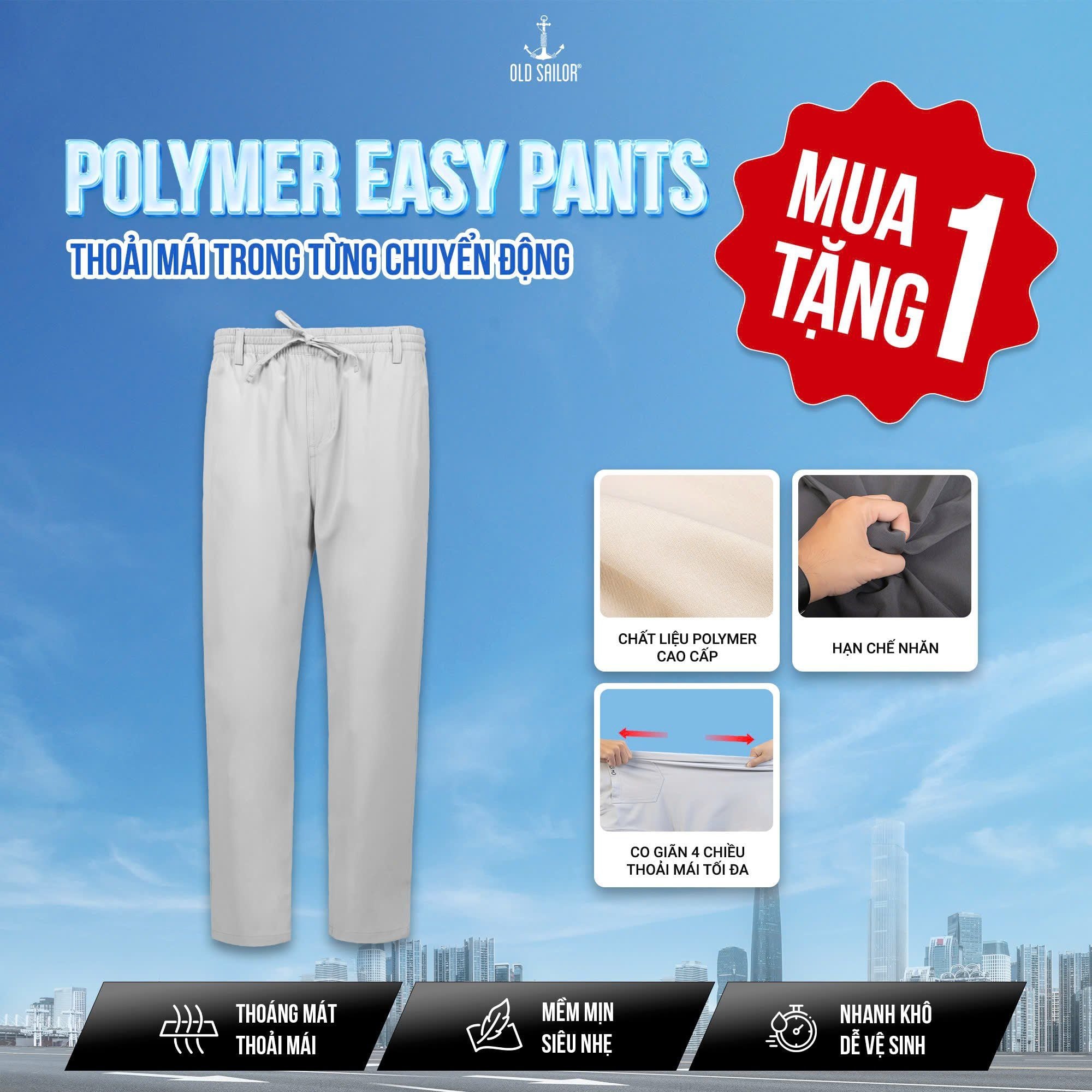  Quần Polymer Easy Pants Old Sailor - JGGL 46003 - Big Size Upto 5XL - 46003 
