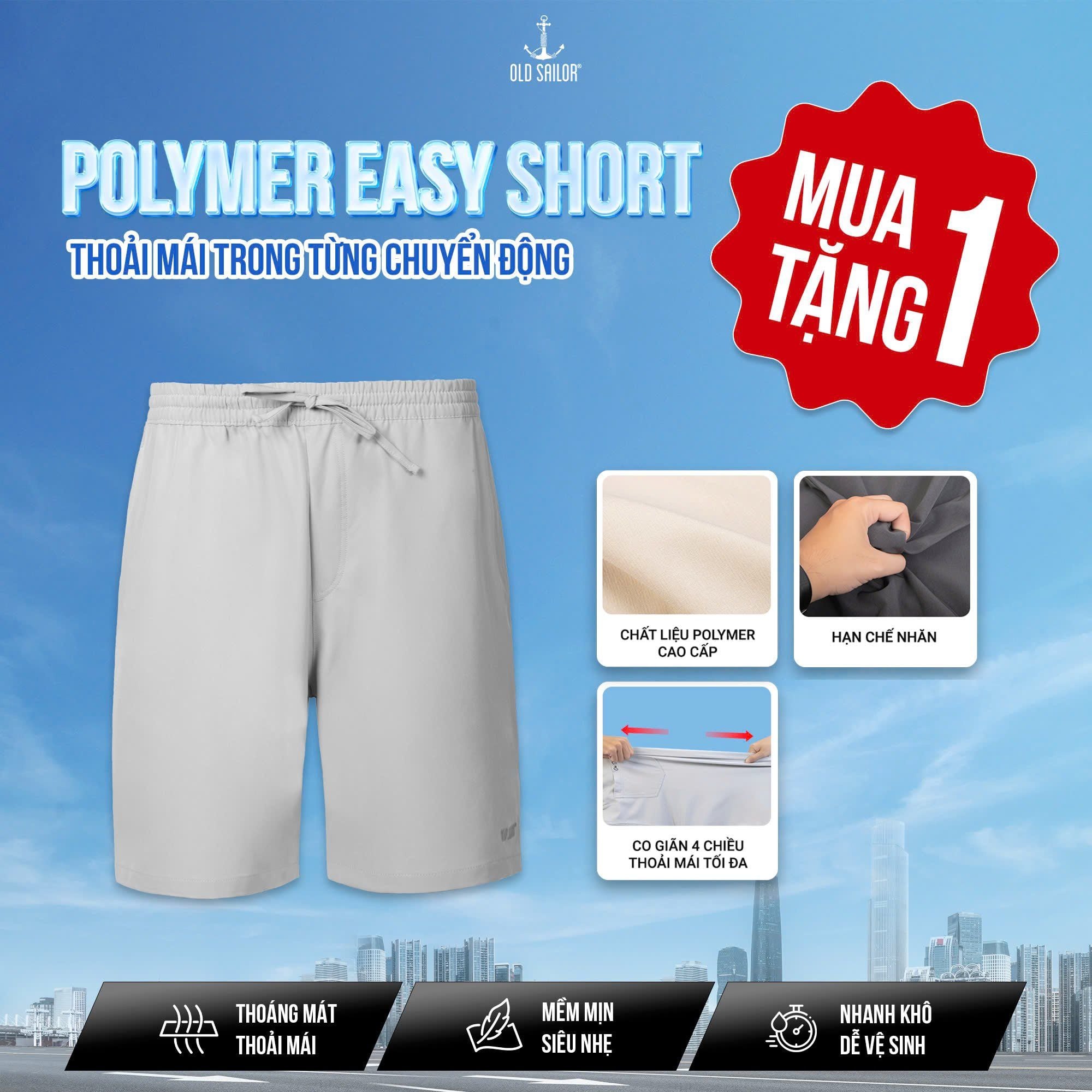  Quần Polymer Easy Short Old Sailor - SHLG 46005 - Big Size Upto 5XL - 46005 