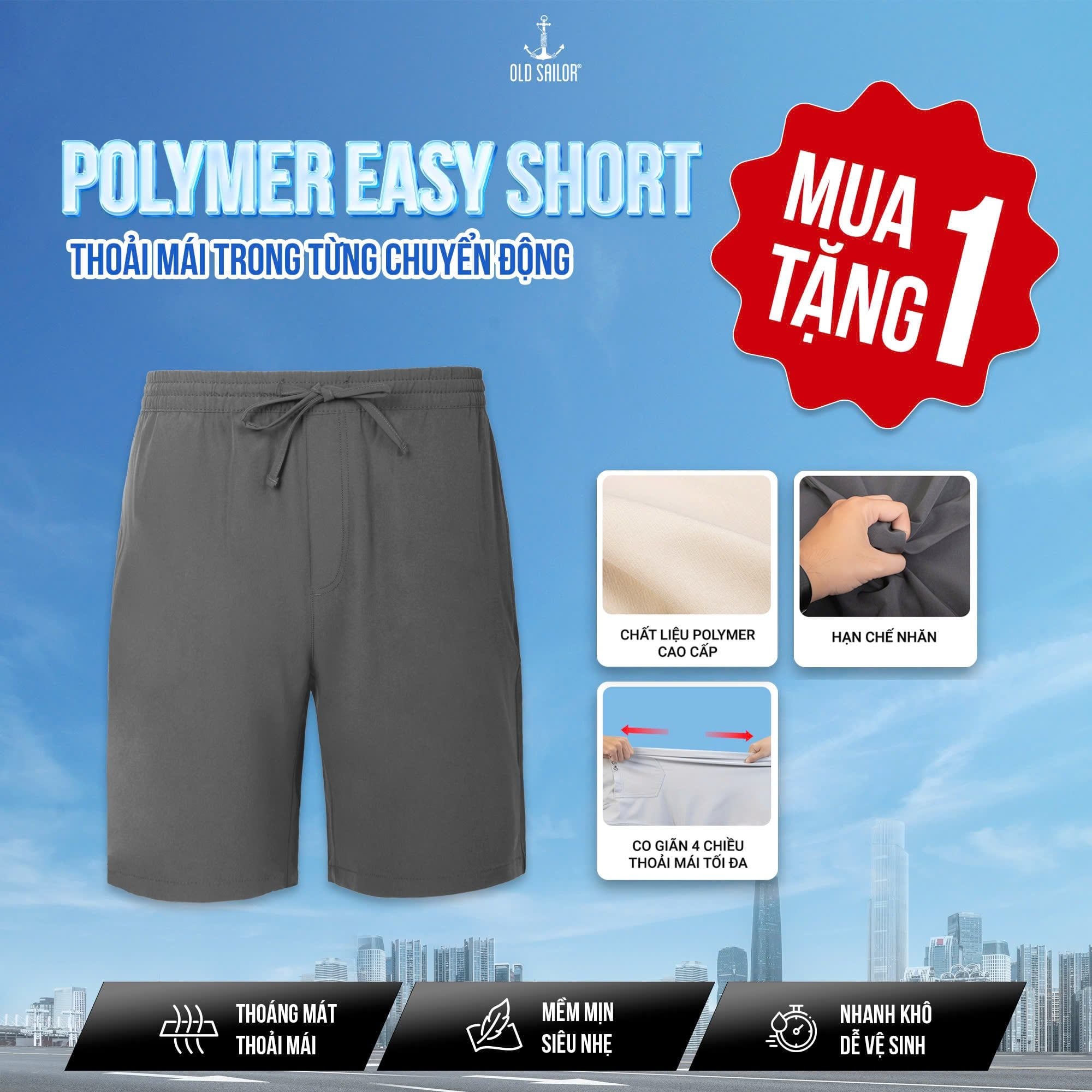  Quần Polymer Easy Short Old Sailor - SHDG 46005 - Big Size Upto 5XL - 46005 