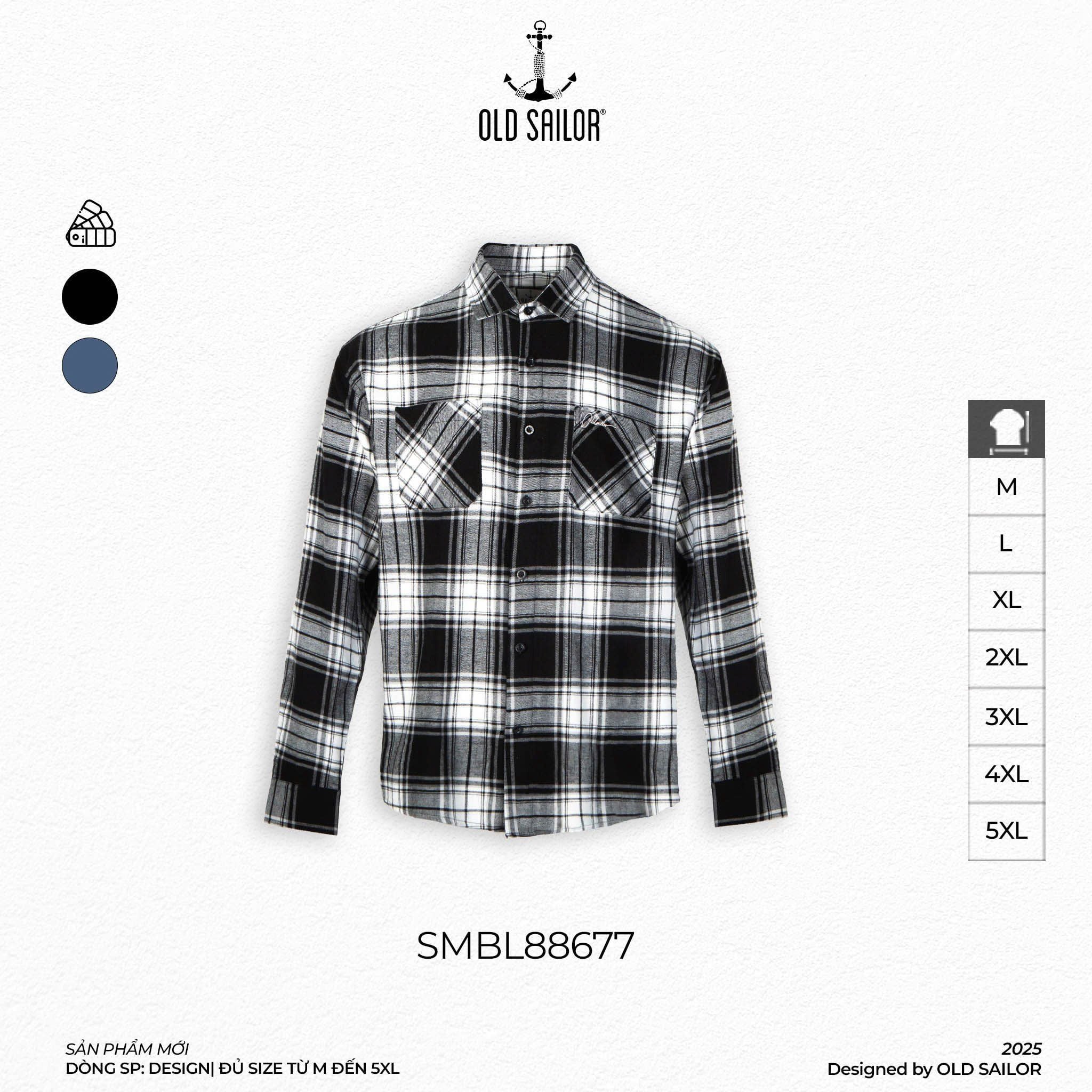  Áo Sơ Mi Osl Flannel Long Shirt - 88677 - Bigsize Upto 140KG 