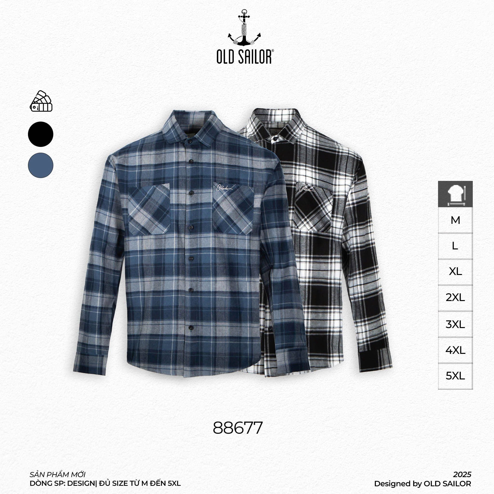  Áo Sơ Mi Osl Flannel Long Shirt - 88677 - Bigsize Upto 140KG 
