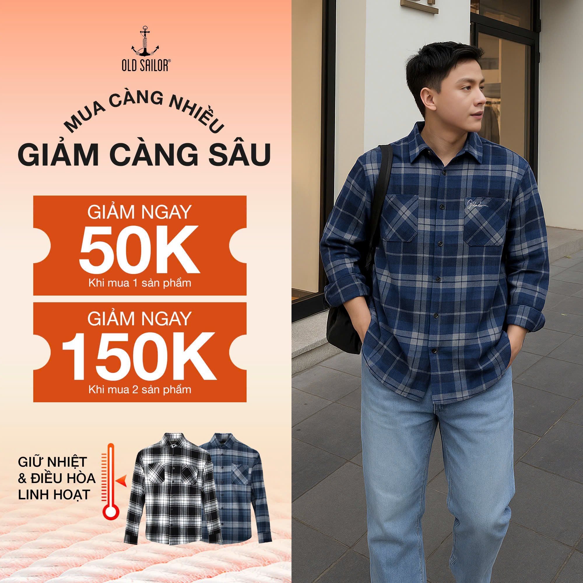  Áo Sơ Mi Osl Flannel Long Shirt - 88677 - Bigsize Upto 140KG 