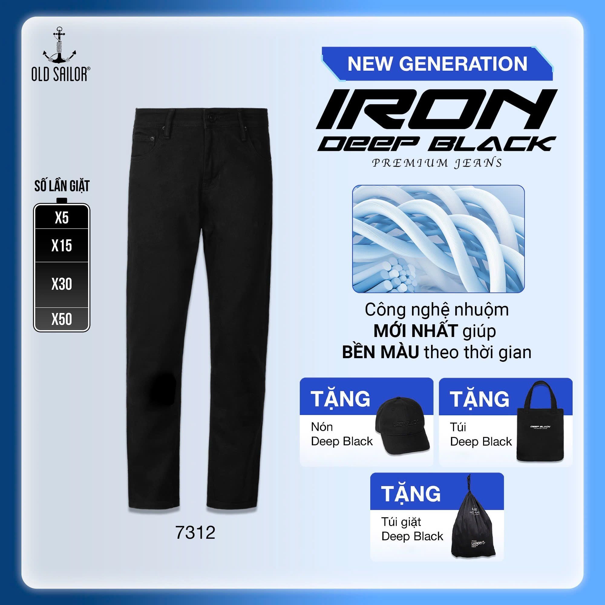  Quần Jeans Osl Deep Black 95cm Jeans - 7312 