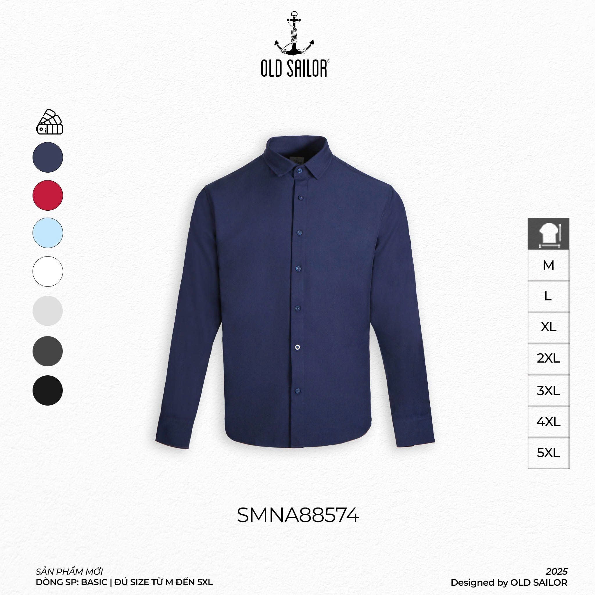  Áo Sơ Mi Nam Osl Mango Long Shirt - SMNA88574 - Bigsize Upto 140KG 