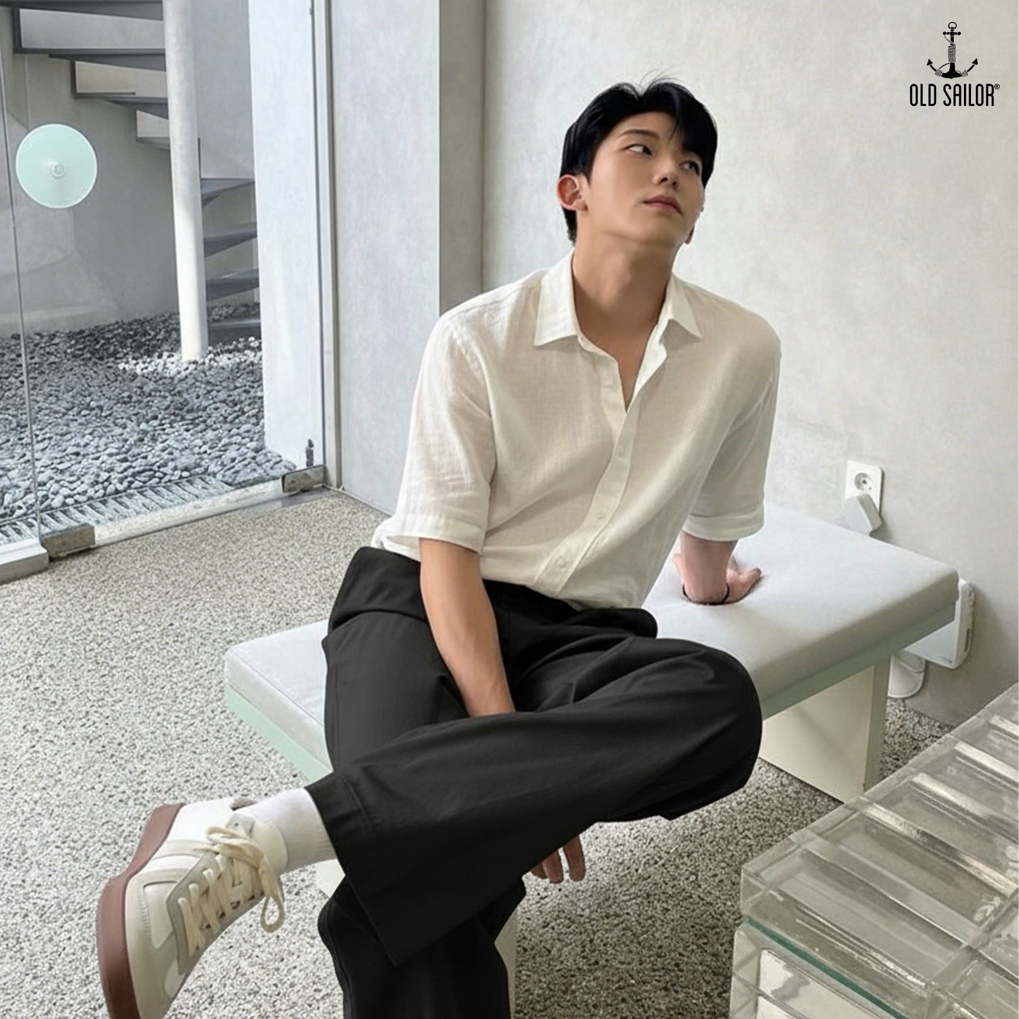  Áo Sơ Mi Nam Osl Premium Crinkle Seersucker Shirt - 88680 - Bigsize Upto 140KG 