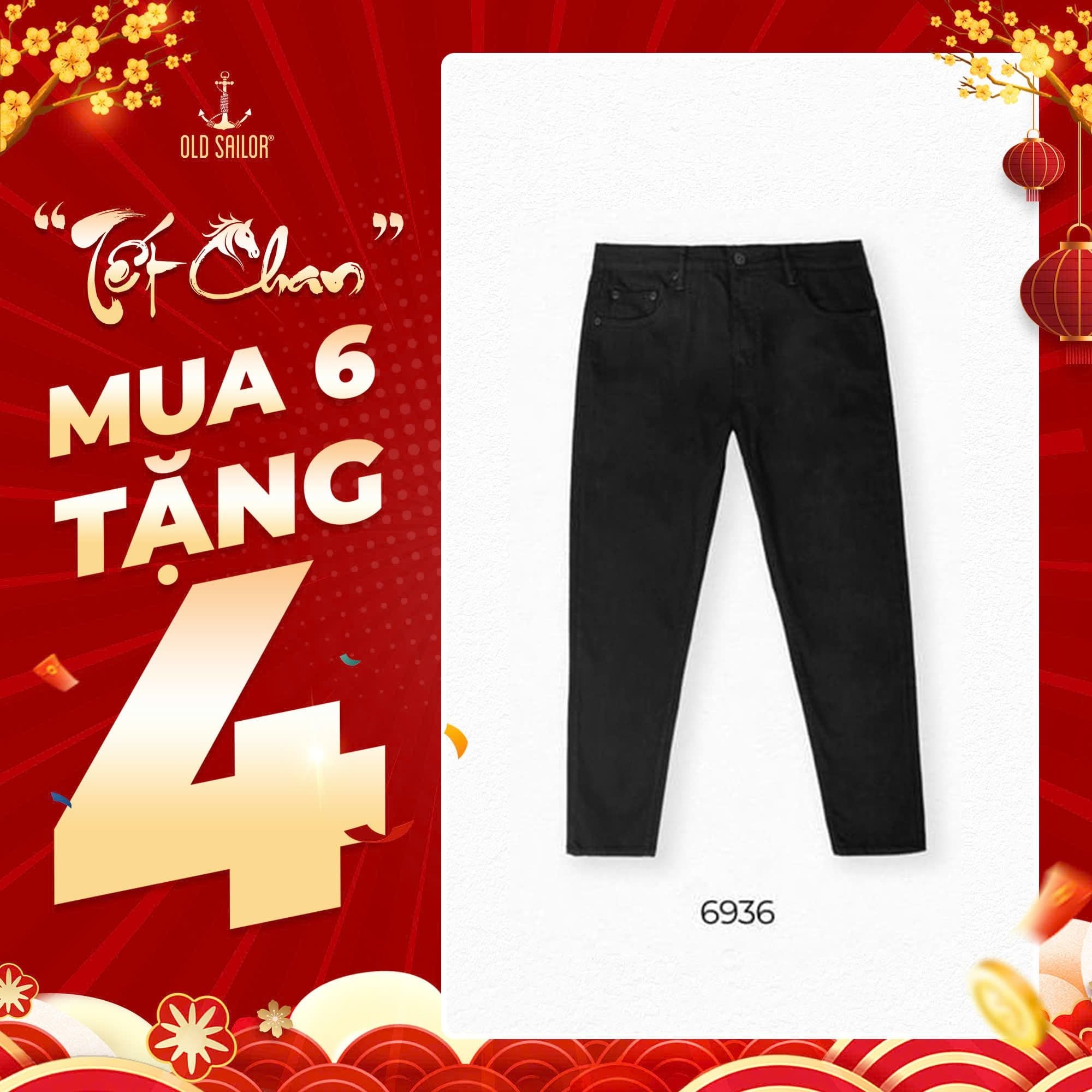  Quần Jeans Deep Black Form Carrot 95cm Old Sailor - 6936 - Big size upto 44 