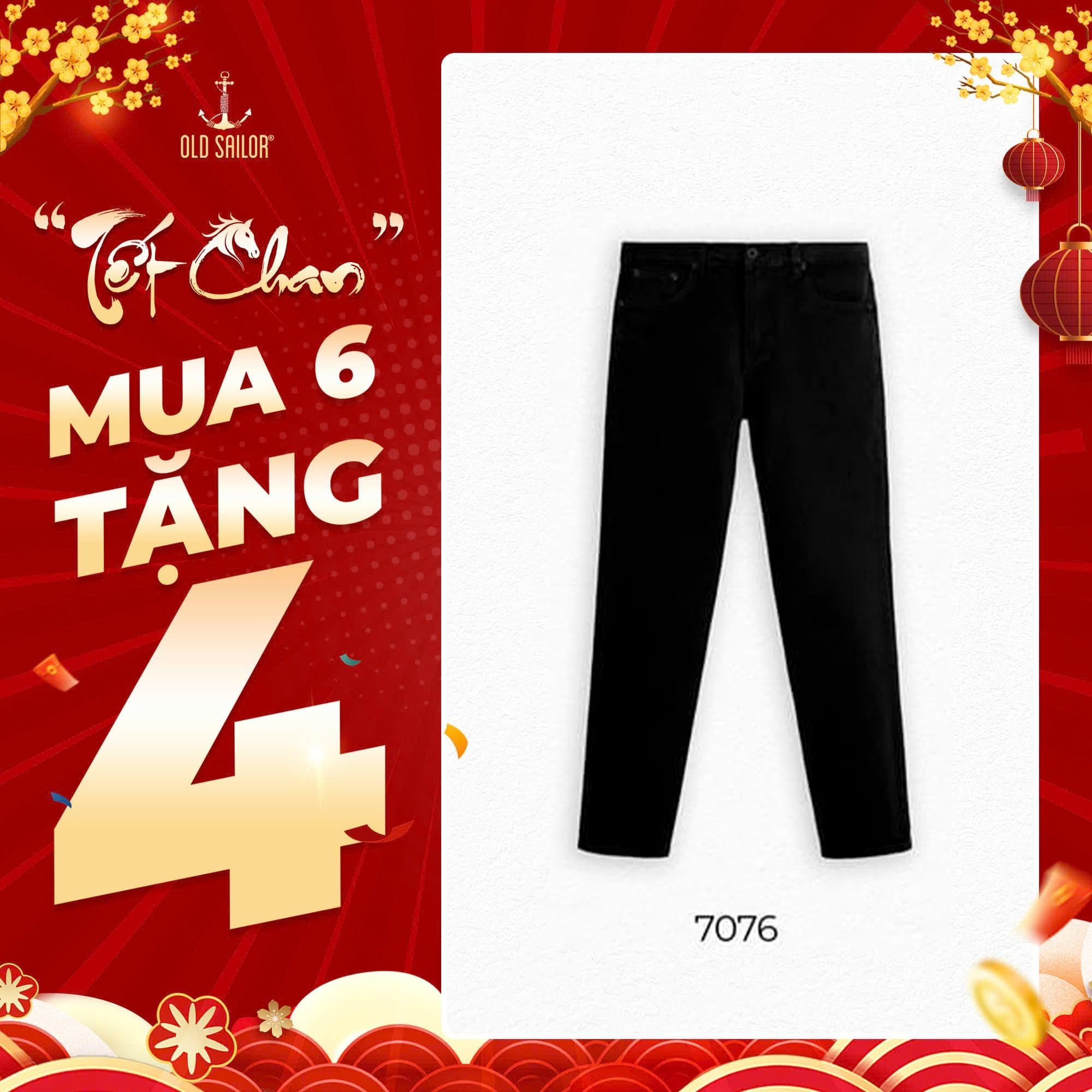  Quần Jeans Deep Black Form Slimfit Old Sailor - 7076 - Big size upto 44 