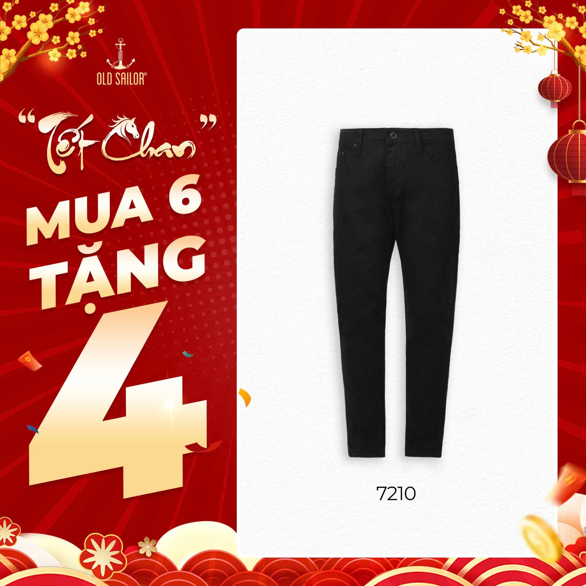  Quần Deep Black - Form Carrot Old Sailor - 7210 - Big size upto 44 