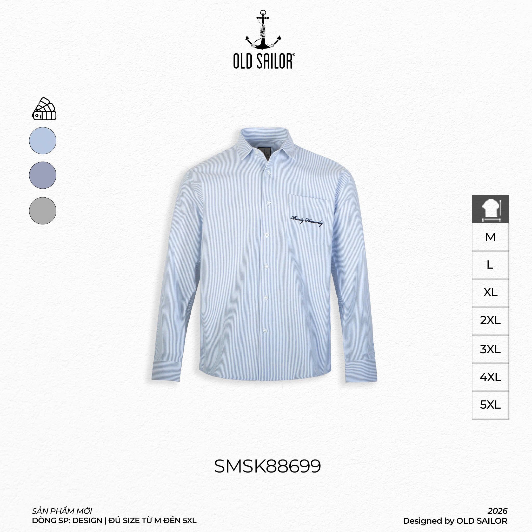  Áo Sơ Mi Purely Heavenly Old Sailor 88699 – Form Relax Trẻ Trung, Mềm Mịn, Thoáng Mát 