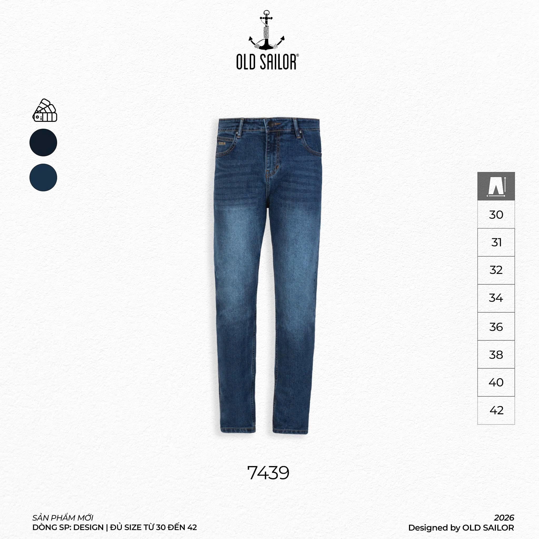  Quần Jean Drill 7439 – Denim Cao Cấp, Straight Fit 