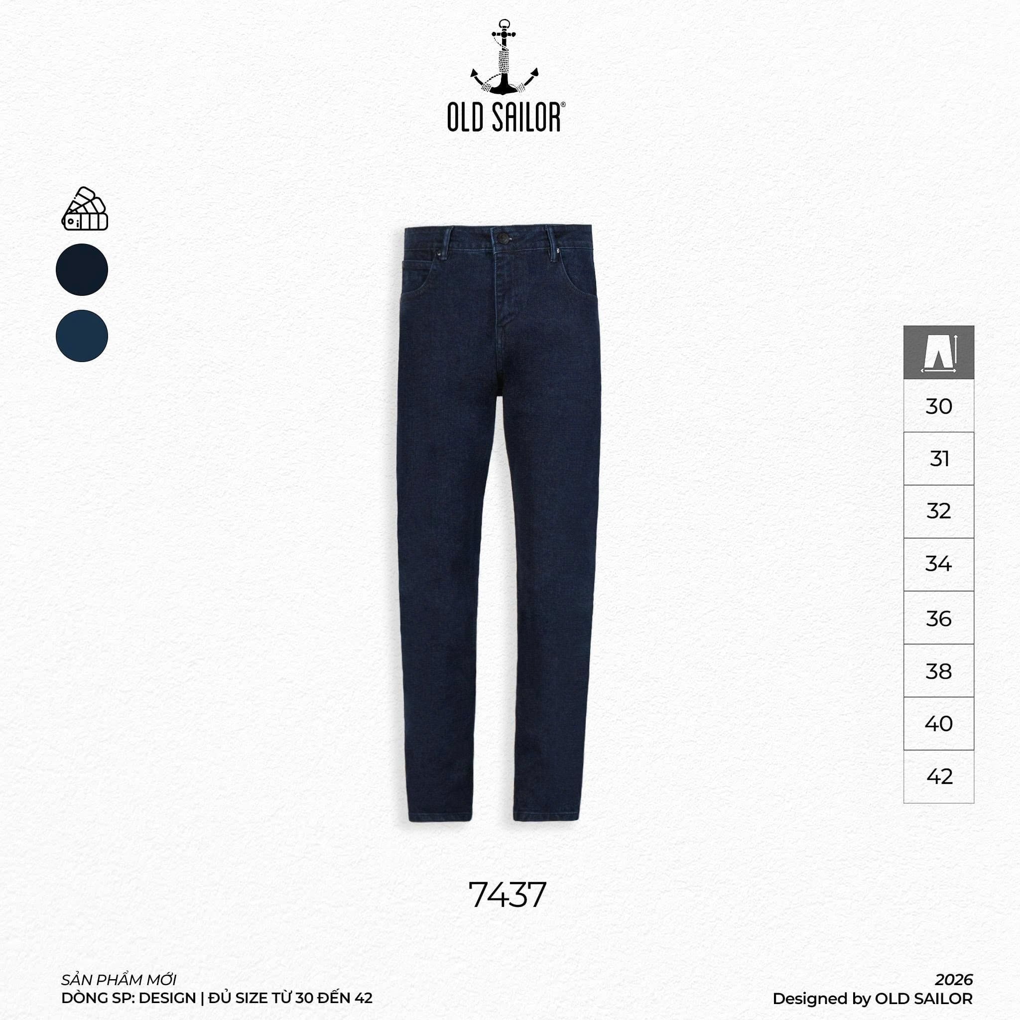  Quần Jean Drill 7437 – Denim Cao Cấp, Straight Fit 