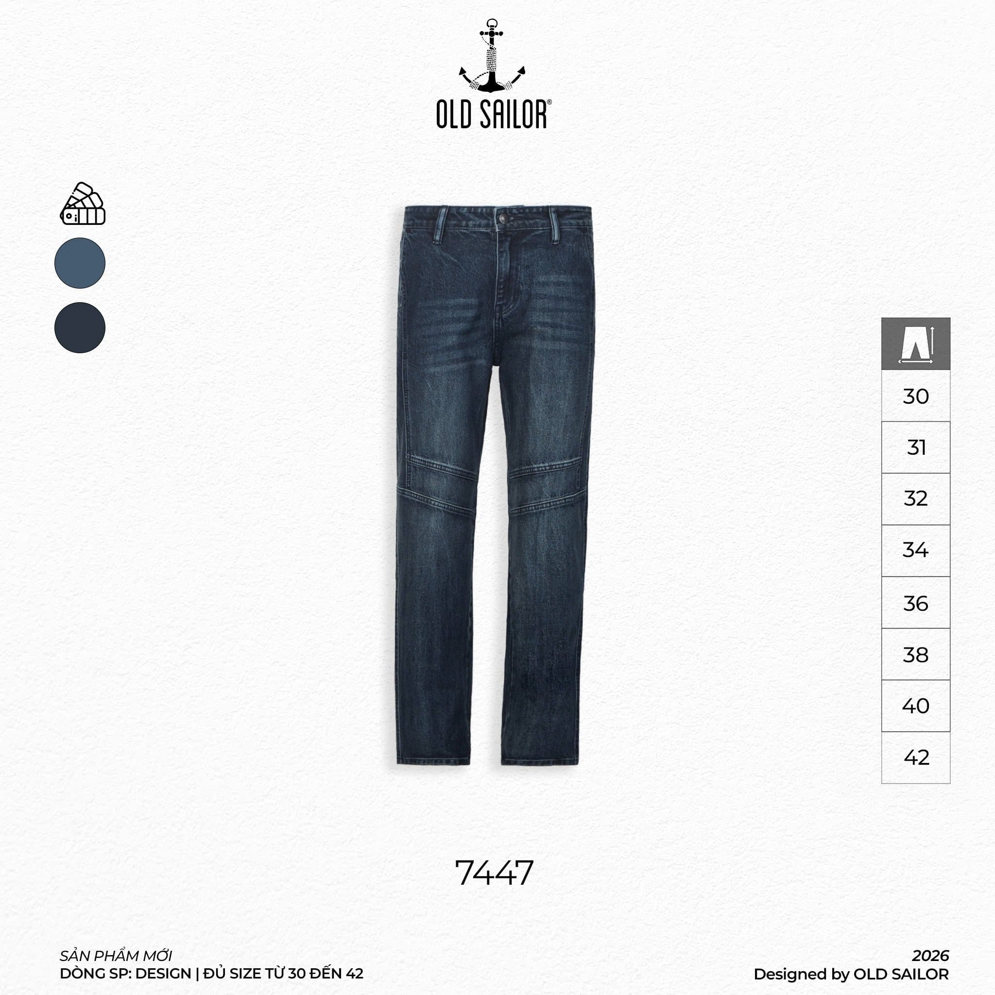  Quần Jeans Biker 7447 – Straight, Cao Cấp, Trẻ Trung 