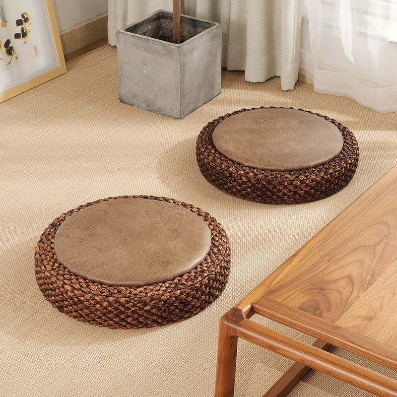  Đôn bệt tròn Nekio phong cách Tatami Nhật Bản 50x10cm( mặt da) 