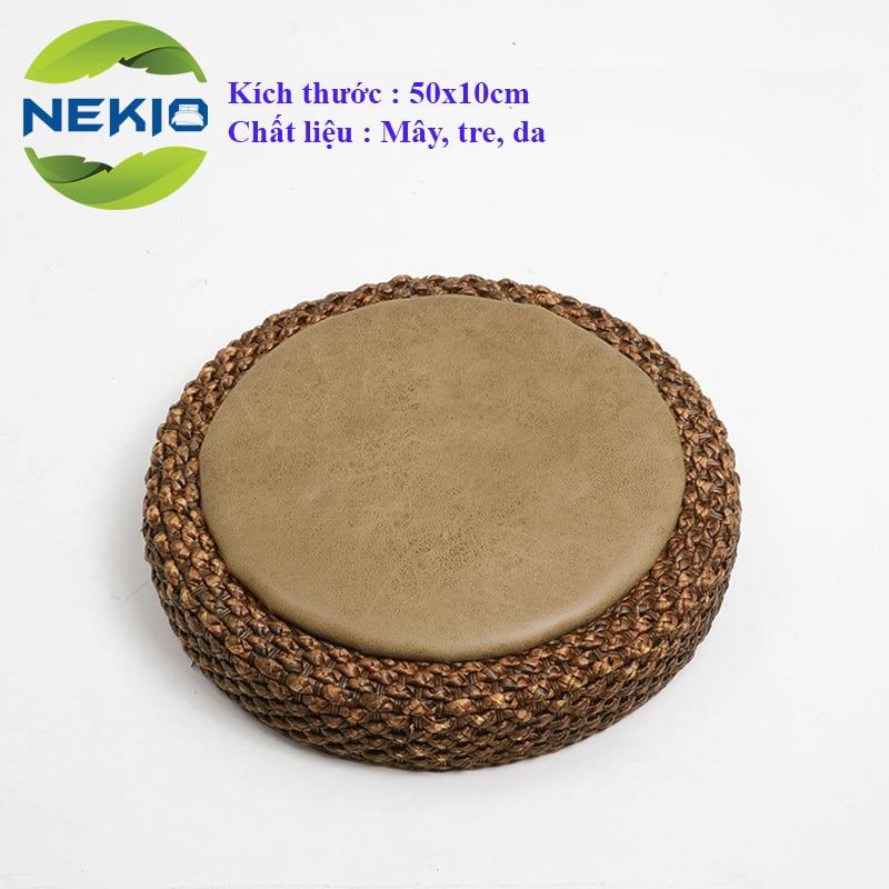  Đôn bệt tròn Nekio phong cách Tatami Nhật Bản 50x10cm( mặt da) 