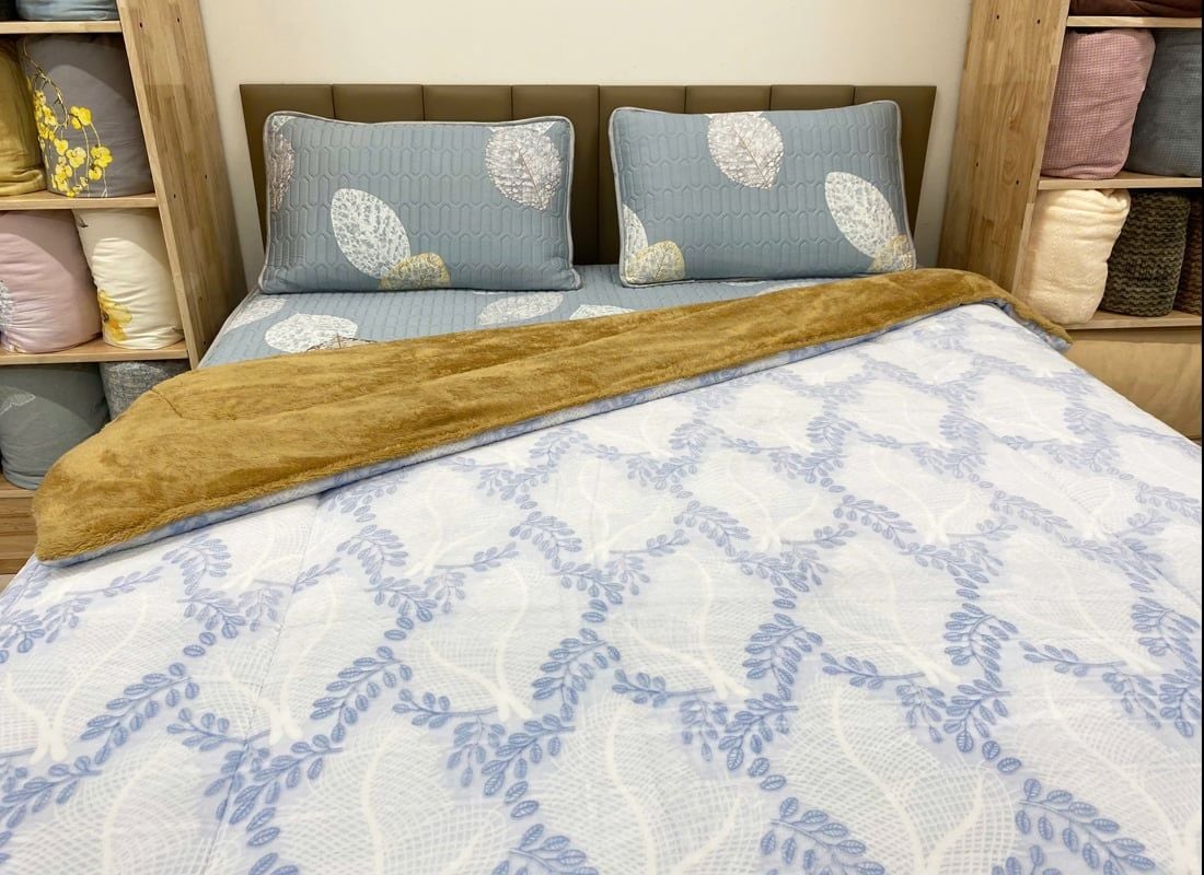  Chăn lông cừu lá xanh 