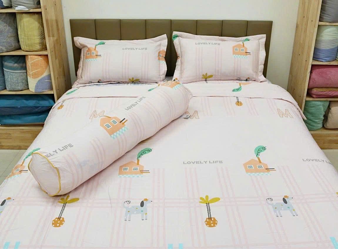  Bộ chăn ga Modal Ngôi Nhà Cam 