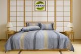  Bộ Chăn ga lụa Tencel Kẻ Xám 