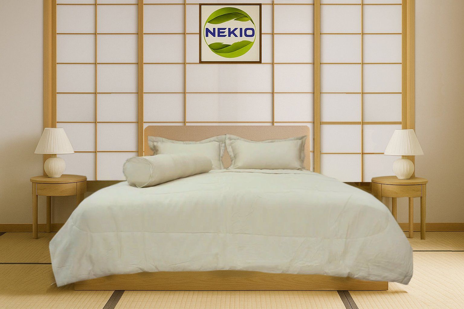  Bộ chăn ga lụa Tencel Nekio Vàng 