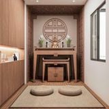  Thảm Chiếu Nekio màu kem phong cách Tatami Nhật Bản 