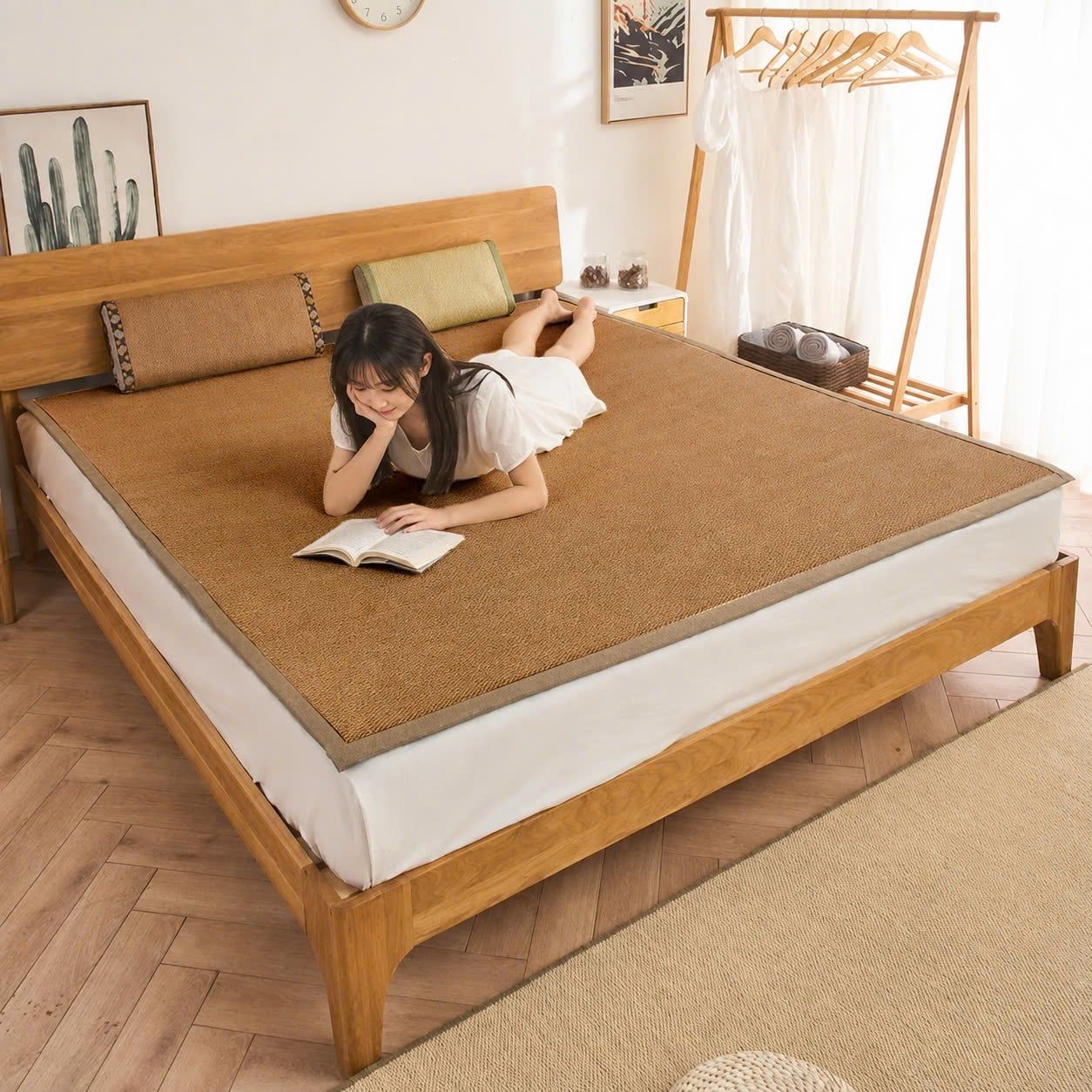  Thảm Chiếu Nekio màu nâu phong cách Tatami Nhật Bản 