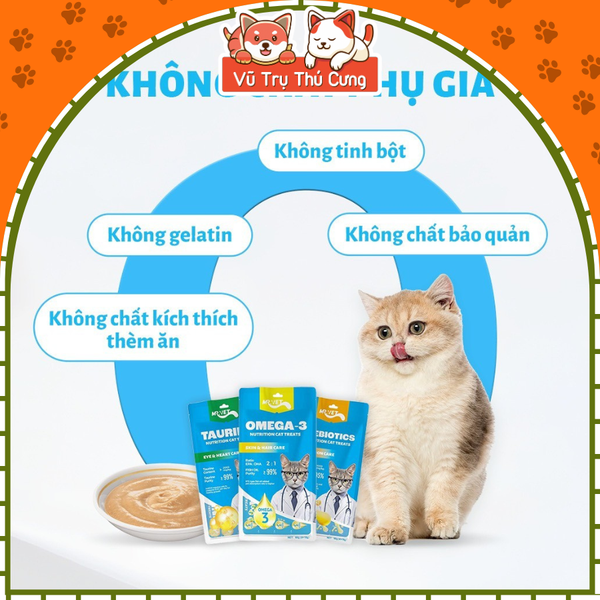 HỘP 50 THANH Súp Thưởng Cho Mèo Mượt Lông, Hỗ Trợ Tiêu Hóa Mr.Vet