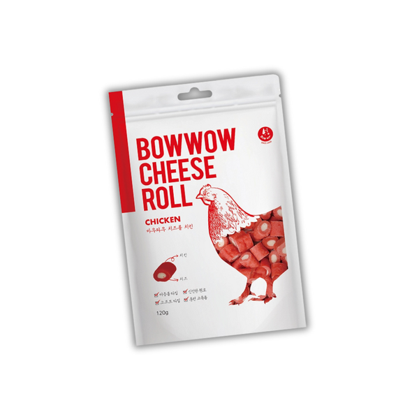 Snack cho Chó Phô mai cuộn Thịt gà Bowwow Hàn Quốc 120g