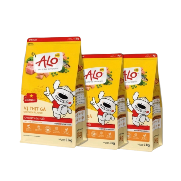 Hạt Cho Chó Alo Dog 1Kg Vị Thịt Gà, Dành Cho Chó Mọi Lứa Tuổi, Hỗ Trợ Da Bóng - Mượt Lông Da