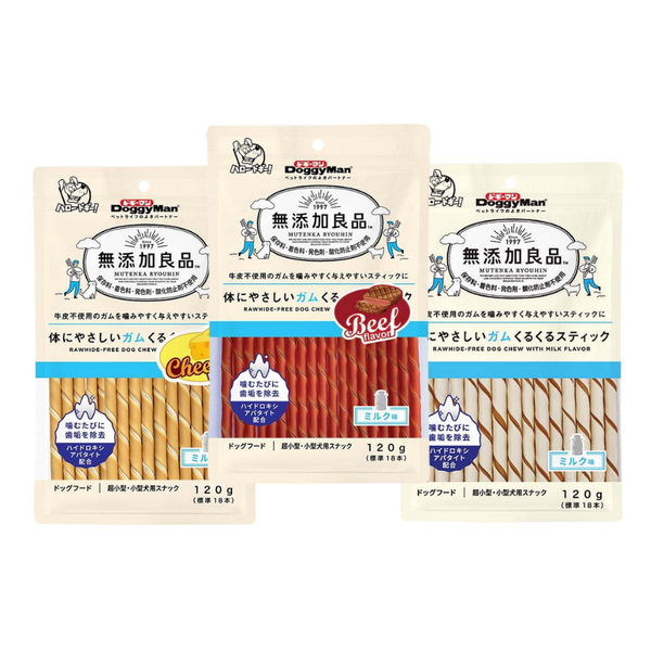 Snack cho Chó dạng que gặm DoggyMan 120g, Hương Sữa, Phô mai, Bò