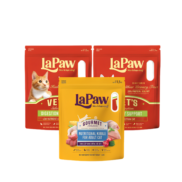Hạt Cho Mèo Lapaw Túi 1.5Kg - Hỗ Trợ Tiết Niệu, Tiêu Hóa
