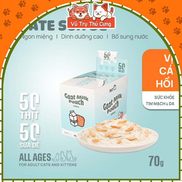 Pate Sữa Dê Cho Mèo Tốt Cho Tiêu Hóa PetQ 70g