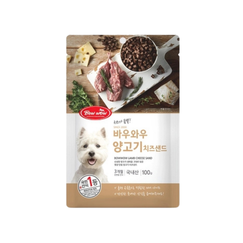 Snack Cho Chó Phô Mai Viên Mix Thịt Cừu Bowwow Hàn Quốc 100g