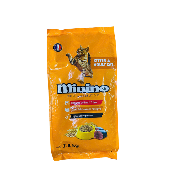 7,5Kg Thức Ăn Hạt Cho Mèo Mọi Lứa Tuổi Minino Tuna Bao Xá