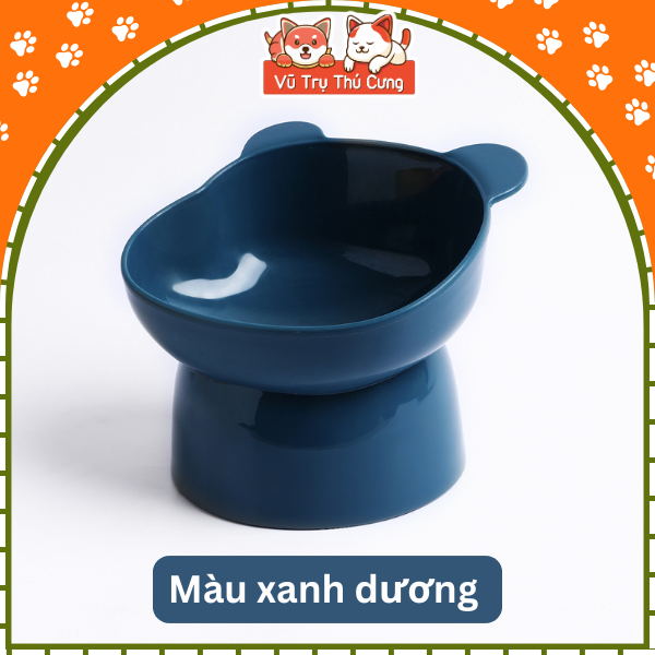 Bát ăn chó mèo nhựa có chân đế cao chống gù lưng với nhiều màu sắc
