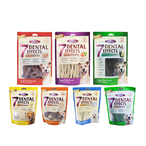 Snack Gặm Sạch Răng Cho Chó, cá hồi cuộn sữa 7Dental Effects 160g