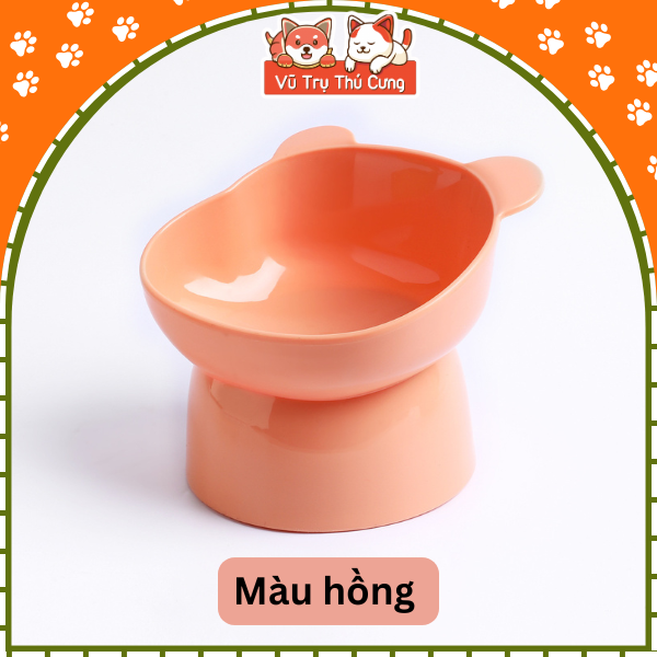 Bát ăn chó mèo nhựa có chân đế cao chống gù lưng với nhiều màu sắc
