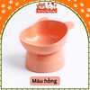 Bát ăn cho chó mèo chống gù lưng, họa tiết tai gấu màu pastel