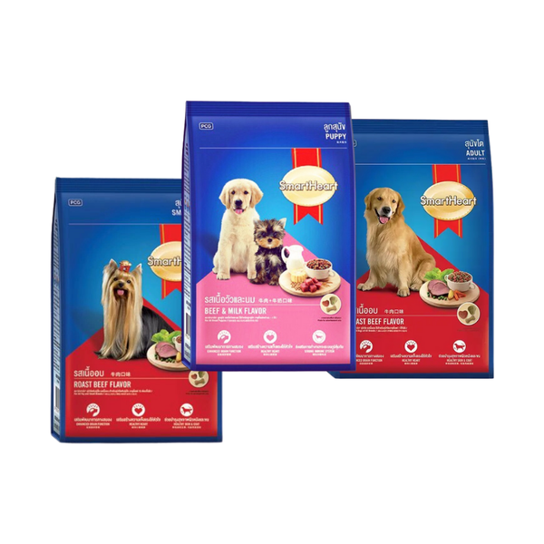 Thức ăn cho chó Hạt Smartheart 3Kg - Dành cho chó con, chó trưởng thành