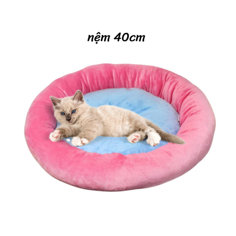Nệm ngủ cho chó mèo giá rẻ, đệm cho thú cưng giá rẻ đường kính 40cm (lót màu ngẫu nhiên)