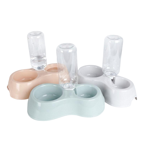 Bát ăn đôi cho Chó Mèo kèm bình nước tự động 500ml