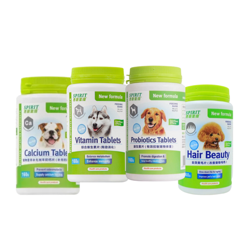 Viên Spirit bổ sung Vitamin, Canxi, Dưỡng lông cho Chó 160g