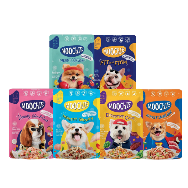 Pate Moochie Sốt Bò Gà, rau củ quả dành cho Chó 85g