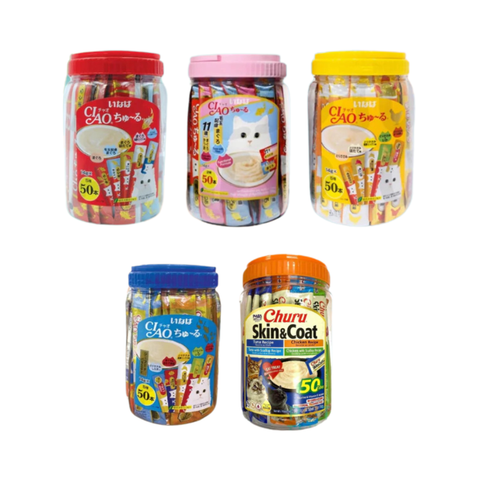 Súp thưởng Ciao Thái Lan cho Mèo, hộp 50 thanh đủ vị