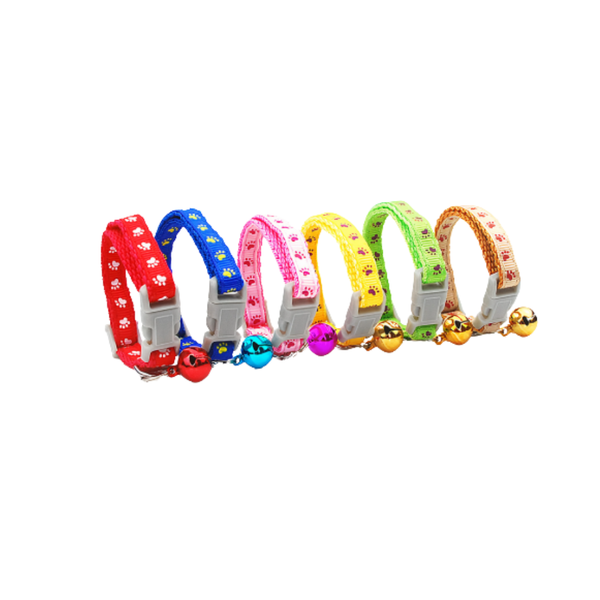 Vòng cổ chó mèo thú cưng nhiều màu sắc với họa tiết chân thú