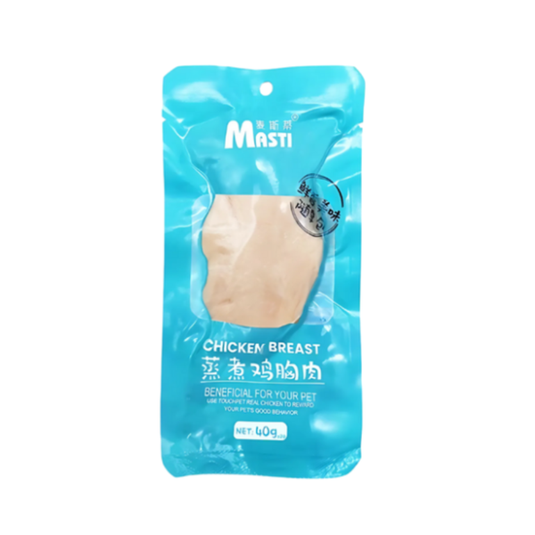 Ức Gà Hấp Masti Cho Chó Mèo 40g