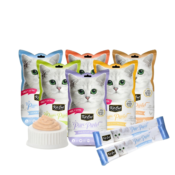 Súp Thưởng Cho Mèo Kitcat Purr Puree Túi 5 Thanh - Bổ Sung Vitamin, 100% Tự Nhiên